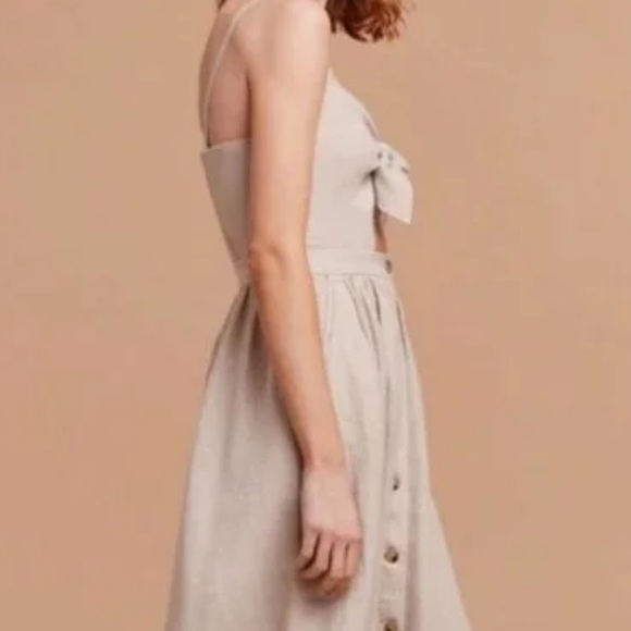 Wilfred “Adelia” 100% linen tie front professionally shortened summer mini dress - Picture 4 of 10